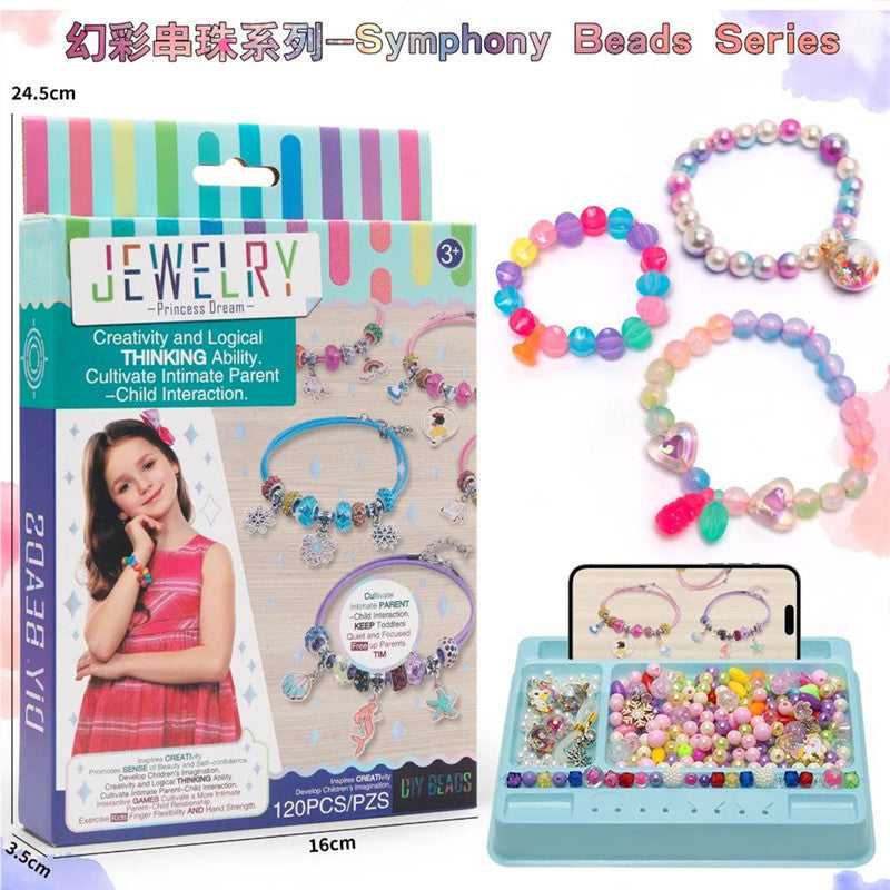 Cross-border export  children's play house handmade DIY beaded girl makeup toys jewelry beaded gift box