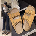 Birkenstock women's summer 2025 new thick sole birkenstock slippers outwear lazy one-line slippers soft bottom beach slippers