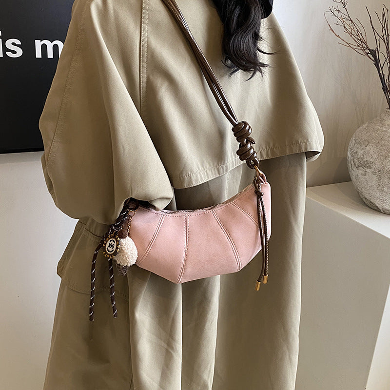 Retro casual dumpling bag women 2025 new autumn trend versatile shoulder bag niche fashion versatile messenger bag