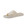 2024 summer new fashion trendy casual outdoor wear one-strap slippers checkered woven flat beach sandals for women