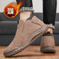Men's 2025 winter fleece-lined, thickened suede high-top cotton shoes, warm northeast snow boots