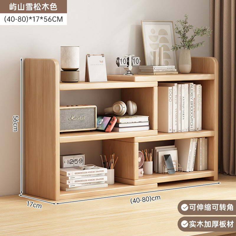 Solid wood bookshelf Desktop shelf Children's desk Storage rack Household desk Small bookcase Office storage cabinet
