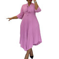C8639  cross-border three-quarter sleeve tie backelegantelegancefashion asymmetrical skirt pleatedexportdress