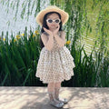 French style girls'  sundress - new summer polka dot tiered dress - baby puffy princess cute dress