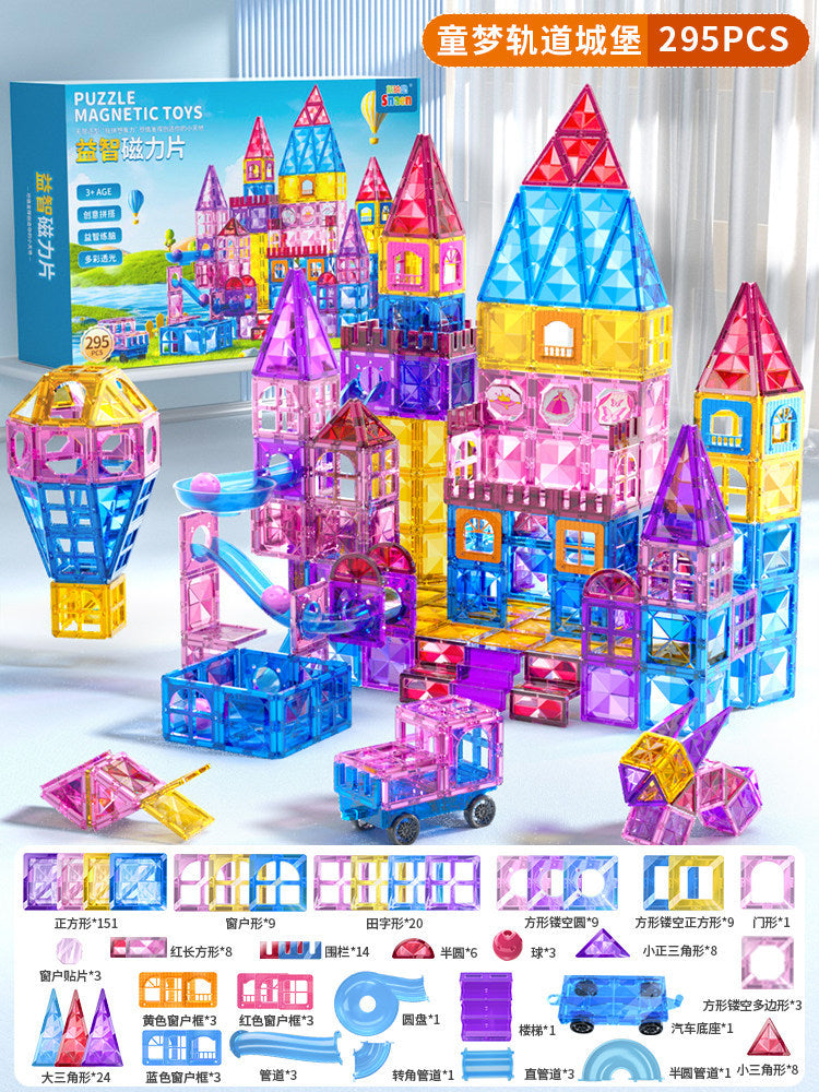 Magnetic window pane building blocks - magnetic puzzle toy for ages 2-3 - educational gift for boys and girls - perfect birthday present