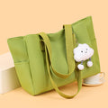 2025 new large capacity women's shoulder bag fashionable versatile tote bag simple solid color canvas bag