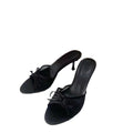 Za summer new 2024 french pointed-toe high heels, single strap bow detail, open toe slingback mules