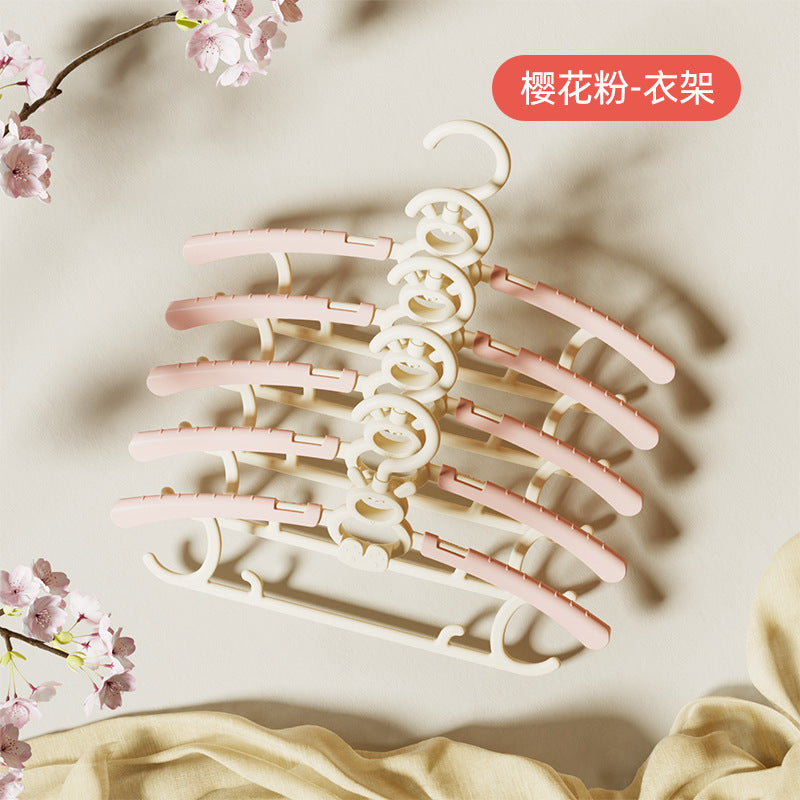 Plastic children's clothes hanger for home retractable clothes support baby non-slip clothes support baby clothes drying rack