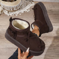 Plus size women's snow boots for export - new autumn/winter  collection: fleece-lined, extra thick, warm, slip-on cotton shoes with bow detail
