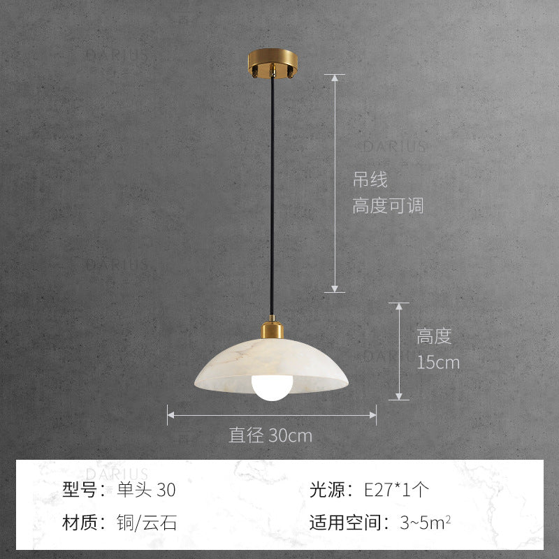 Marble all-copper chandelier modern simple light luxury restaurant chandelier bar light designer creative aisle entry lighting