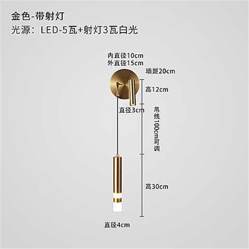 Nordic bedside wall lamp, modern minimalist study light, luxury style,  new arrival, adjustable for living room and bedroom