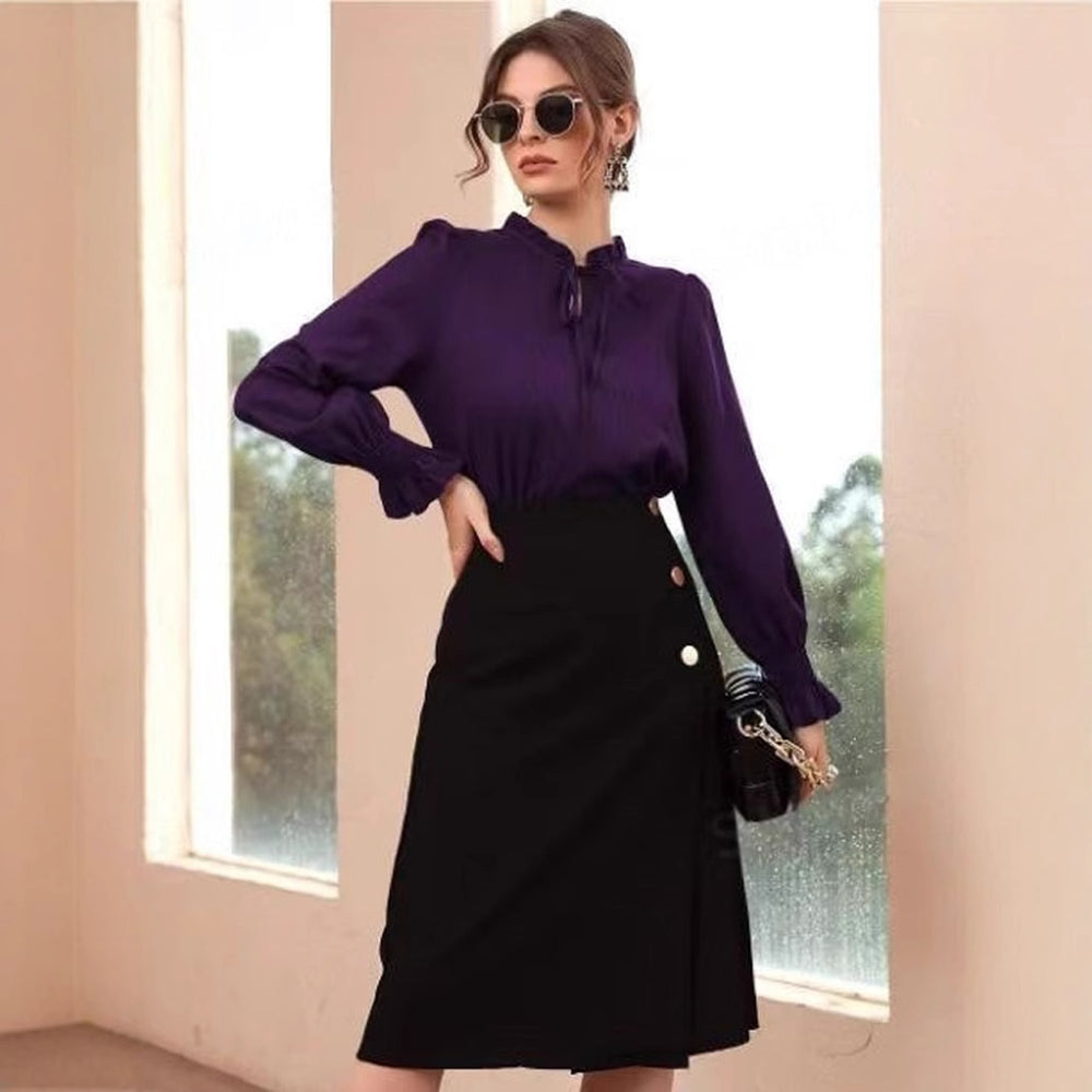 Amazon cross-border women's satin shirt spring and summer new arrivalexport  independent site long sleeve shirt