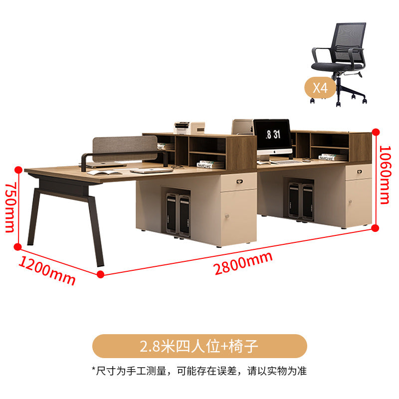 Saint li office desk and chair set - minimalist modern office desk for staff workstations, employee seating, and finance staff desks