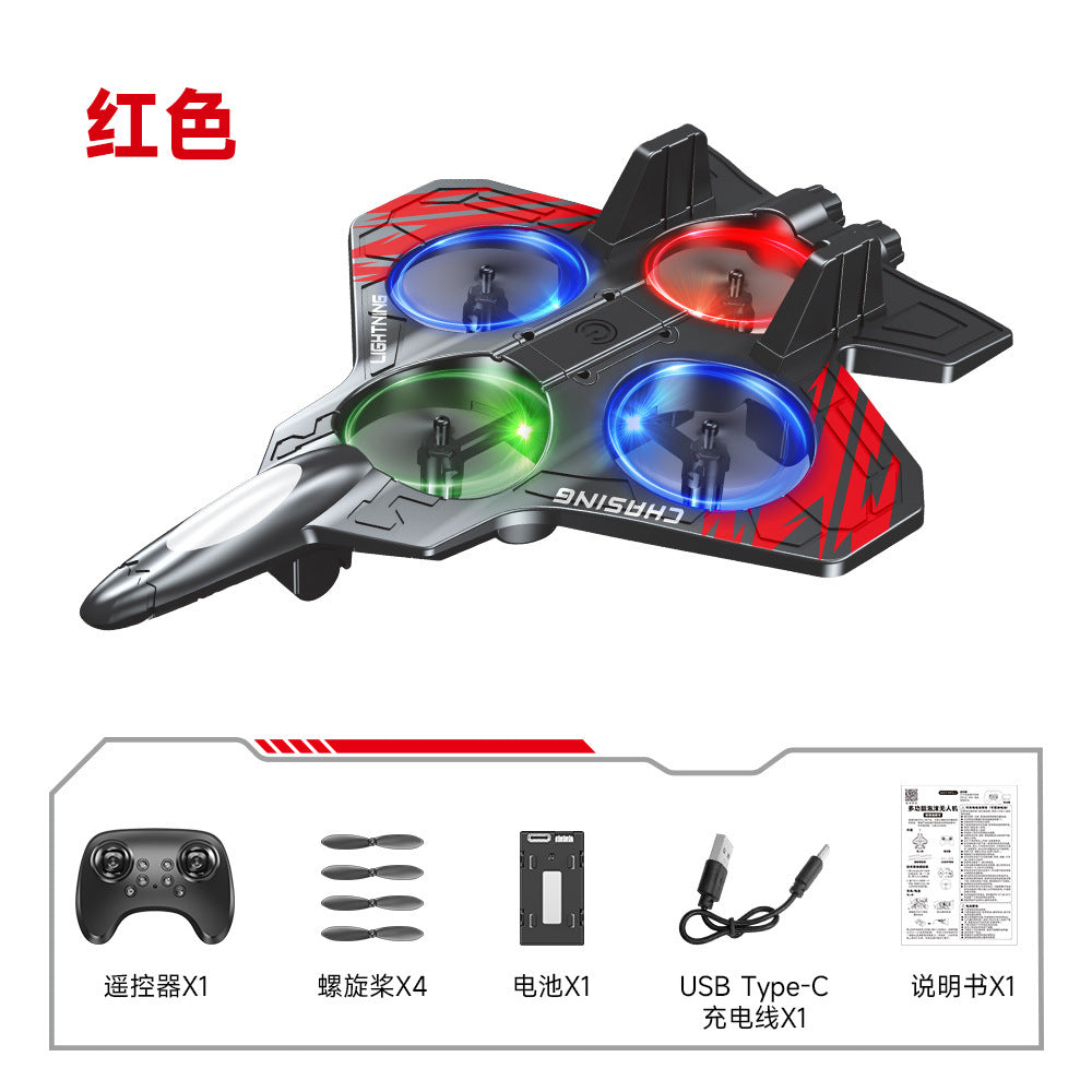 Foam remote control airplane drone - durable, tumbling, with dazzling lights - flying toy for elementary school students
