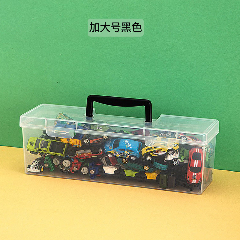 Children's toy car ornament desktop mini car portable storage box transparent square model storage finishing box