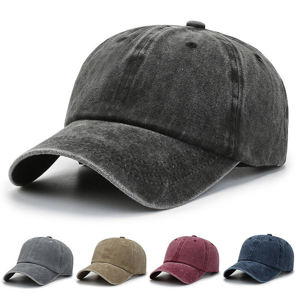 Soft top hat Korean version of men's and women's caps, summer sun protection visor, washed denim light board versatile baseball cap tide