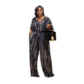European and american cross-border african women's clothing  summer new fashionable elegant printed v-neck shirt and wide-leg pants set