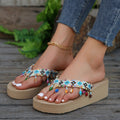 2025 summer new bohemian tassel slippers women's thick sole non-slip flats indoor and outdoor sandals beach shoes