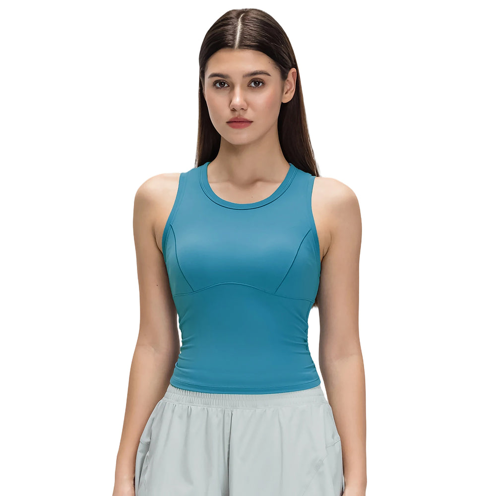 Sleeveless sports vest women's tight slimming look running training yoga clothes free to wear bra fitness clothes topsd26003