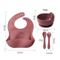 hot-selling silicone tableware suit baby kids bib suction cup bowl fork spoon suit saliva pocket dinner plate suit