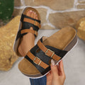 Wholesale women's plus size platform wedge sandals with ankle strap - new  summer collection, lightweight foam sole beach shoes