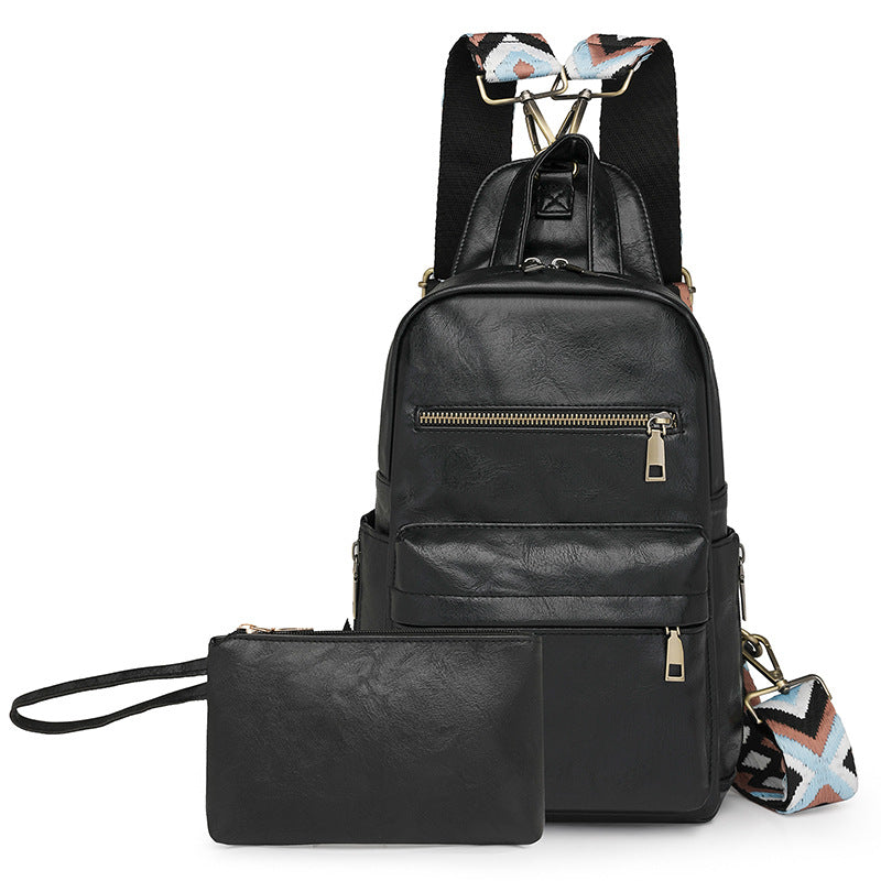 Cross-border small backpack backpack women's new bag pu women's bag, set lightweight backpack backpack commuting