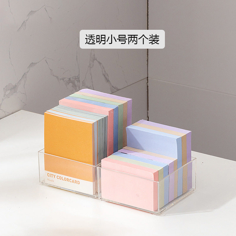 Desktop mobile phone case, sticky note transparent storage box, plastic large-capacity data cable, earphone mini wall-mounted storage box.