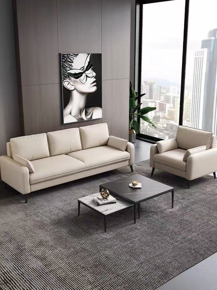 Small apartment sofa, modern minimalist bedroom, apartment rental, single sofa, office reception, three-seater small sofa
