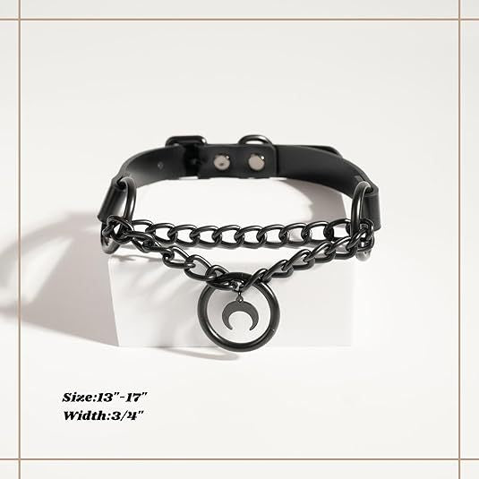 European and american harajuku punk style heart black chain choker necklace pu leather heart choker neck chain clavicle chain