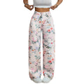 European and american style printed wide-leg jeans for women, spring/summer high-waisted slimming versatile straight-leg floor-length trousers, exclusively for cross-border e-commerce