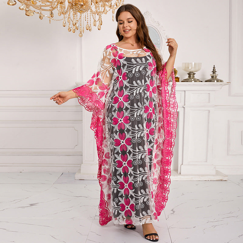 supply of african laceembroidereddress robe plus sizefree size including suspenders two-piece set