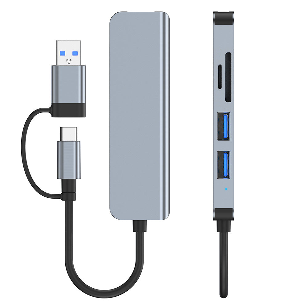 usb type-c 7-in-1 laptop multi-interface car charger hub (1-to-4)