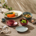 Vintage & unique shaped ceramic dinnerware - stylish plates for restaurants & home use - creative fruit, salad, rice & noodle bowls