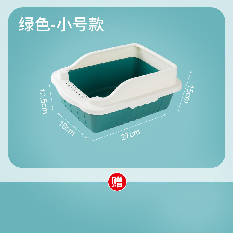 Extra-large, semi-enclosed cat litter box - prevents tracking, extra small size for kittens, cat supplies, cat litter