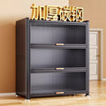Best sellingfor homekitchen rack cabinet steel multi-layer thickened cupboard pulley storage cabinet microwave oven storage cabinet