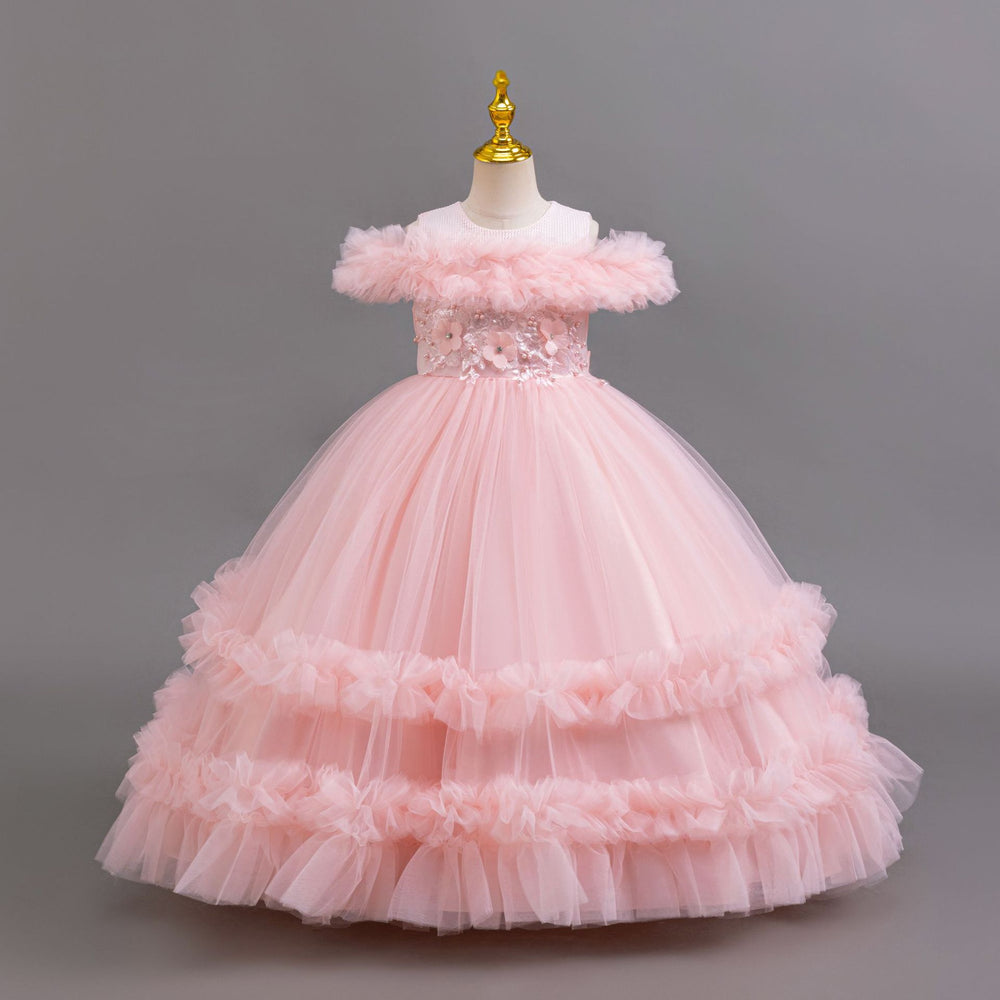 New wholesale girl's dress, fluffy wedding dress, princess dress, flower girl dress, piano recital dress, kids dress