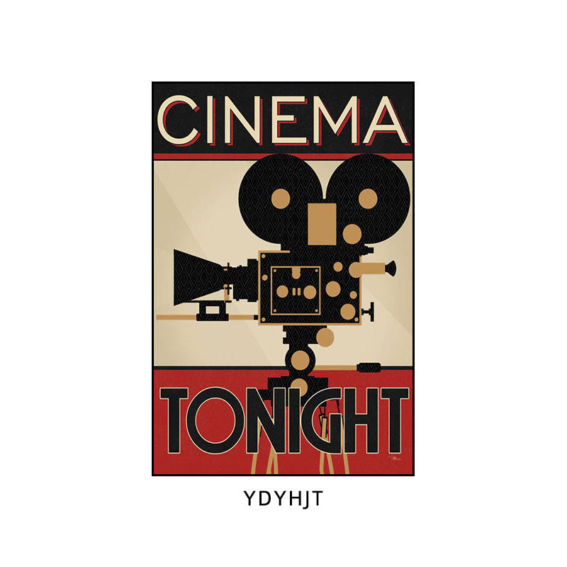 Private theater decorative painting retro American home cinema music dining bar box hanging painting cafe wall painting