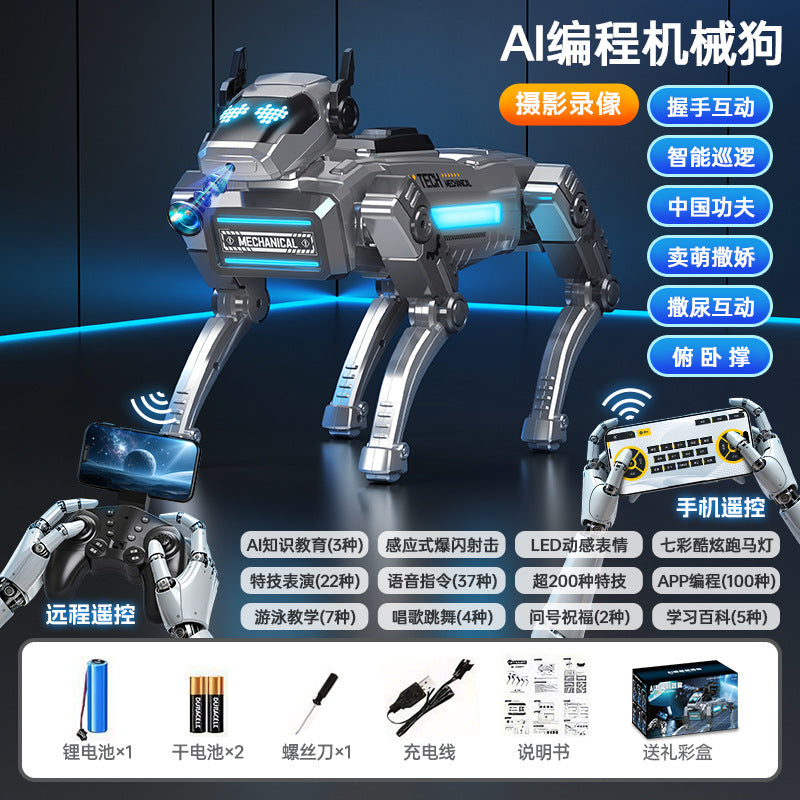 New ai smart robot dog - tech programming mechanical dog - kids' toy - boy's robot - remote control - birthday gift