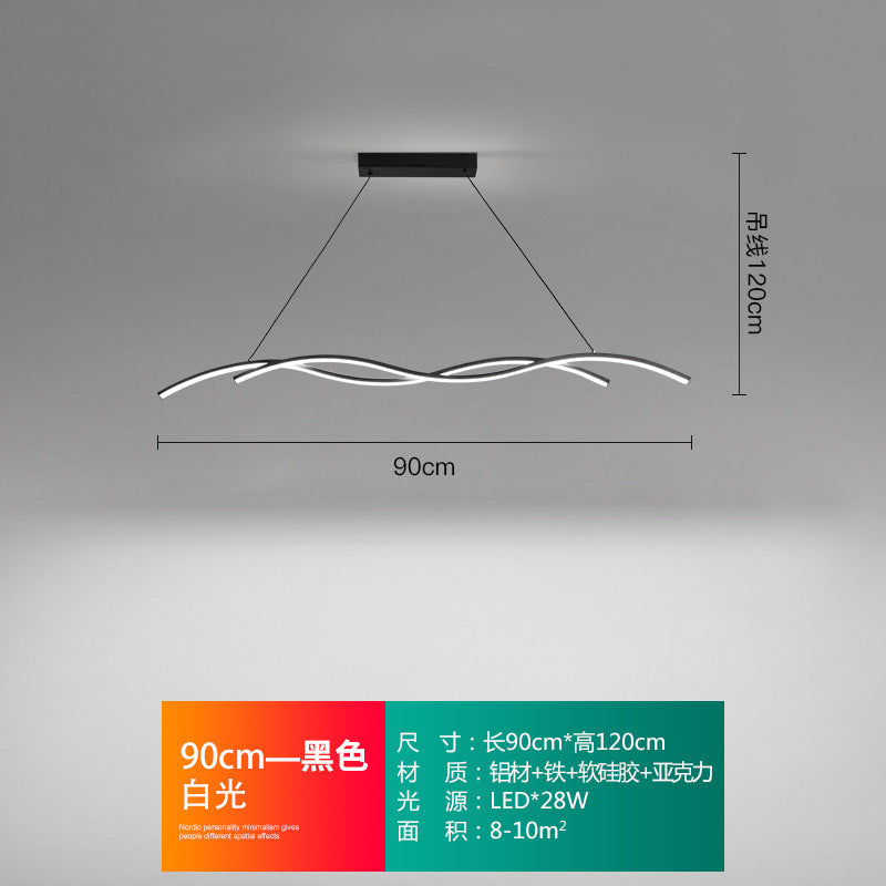 Long restaurant chandelier modern minimalist creative dining table dining room bar lighting designer minimalist personalized restaurant light