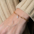 amazon 26 letter inlaid cubic zirconia pendant jewelry stylish paper clip adjustable bracelet for women