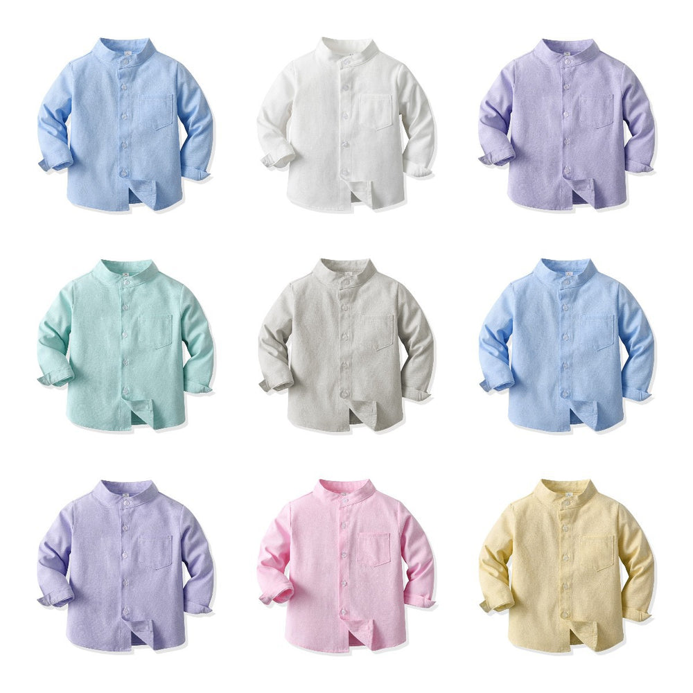 children's clothing spring & fallnew arrival boys double flap pocket pantslong sleevescardiganplaid lapel kids shirtshirt