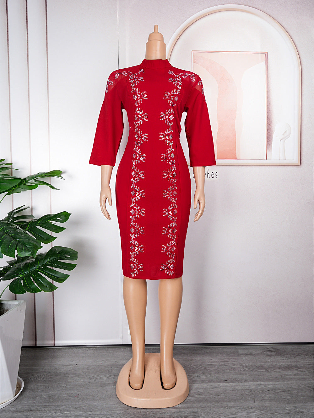 European and american cross-border e-commerce   new plus size african women's bodycon dress professional style fashion dress