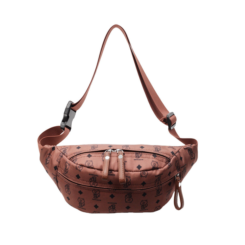 Foreign orders are popular this year, cute bear messenger bags for women's 2025 summer new large-capacity and lightweight chest bags and fanny packs.