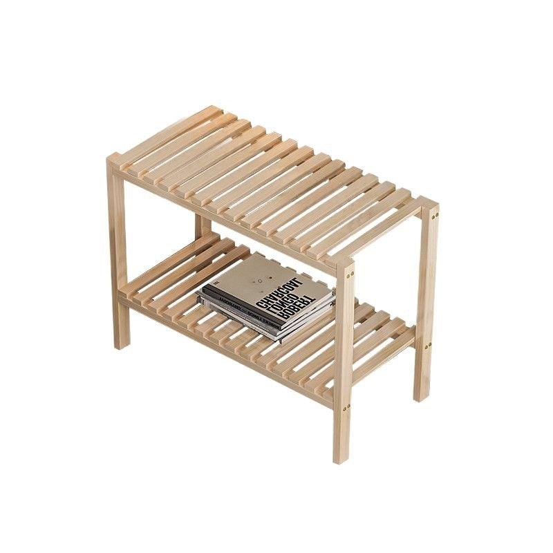 Scandinavian style bedside table solid wood bedroom bedside storage rack double layer storage small cabinet rental house for home small furniture