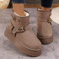 plus sizewinternew arrivalthick sole snow boots women's fleece-linedthickened short boots non-slipheattech cotton shoes wholesale
