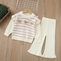 Girls' knitted sweater two-piece set -  autumn/winter new collection - baby girl cartoon rabbit crewneck pullover outfit