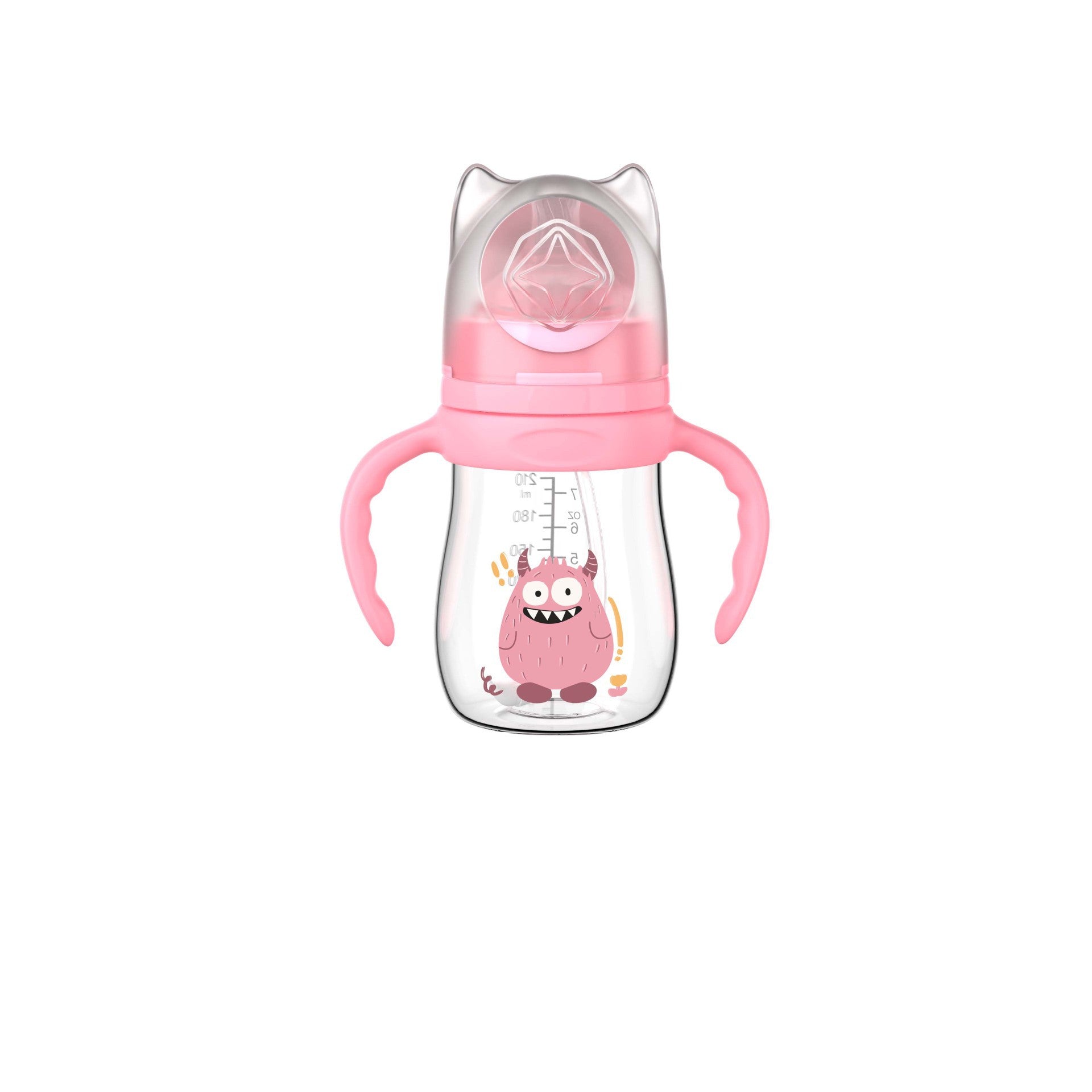 English boxed pacifier 210/240/300ml Monster series with handle PP bottle with straw