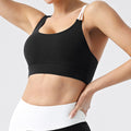 Fabric yoga suit with chest pad sports vest slimming look outdoor running fitness wear high intensity sports intimates