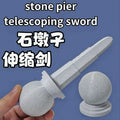 3d printed diy stone pier telescopic sword toy creative decompression radish knife granite round roadblock desktop ornament d