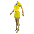 hot-selling european and american fashion women's letter-printed half-zip short-sleeve top and tight shorts two-piece set